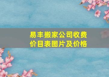 易丰搬家公司收费价目表图片及价格