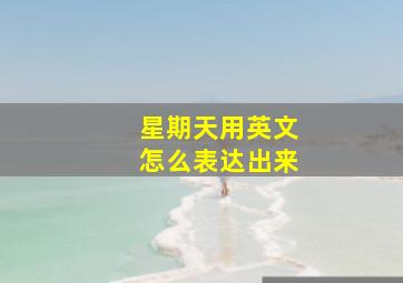 星期天用英文怎么表达出来