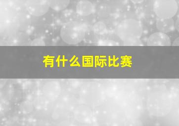 有什么国际比赛