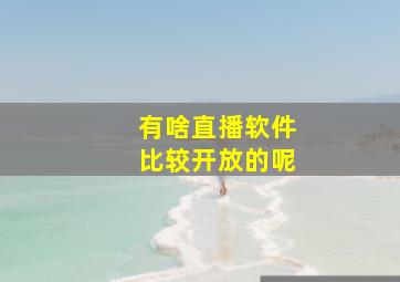 有啥直播软件比较开放的呢