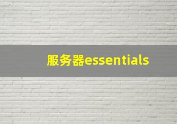 服务器essentials