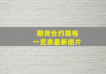 期货合约规格一览表最新图片