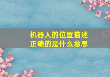 机器人的位置描述正确的是什么意思