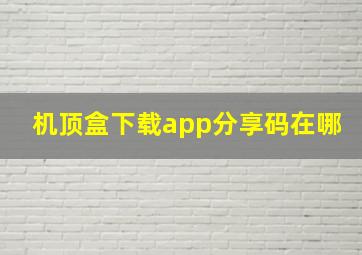 机顶盒下载app分享码在哪