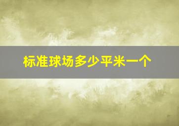 标准球场多少平米一个