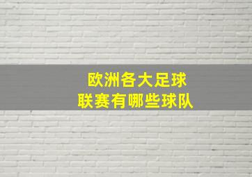 欧洲各大足球联赛有哪些球队