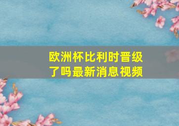 欧洲杯比利时晋级了吗最新消息视频