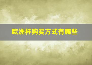 欧洲杯购买方式有哪些