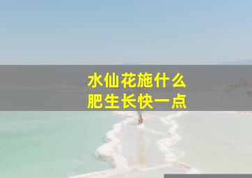 水仙花施什么肥生长快一点