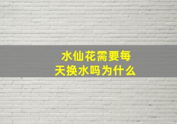 水仙花需要每天换水吗为什么