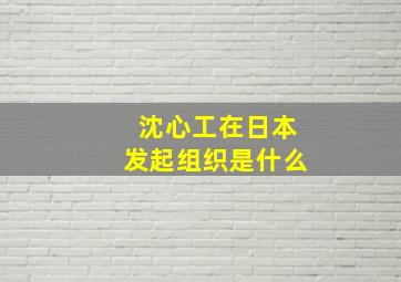 沈心工在日本发起组织是什么