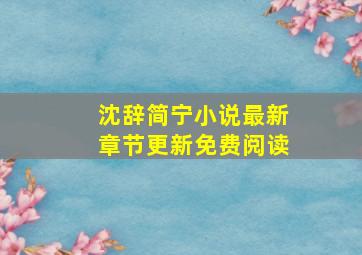 沈辞简宁小说最新章节更新免费阅读