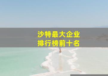 沙特最大企业排行榜前十名