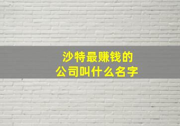 沙特最赚钱的公司叫什么名字