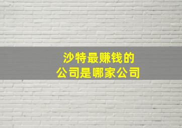 沙特最赚钱的公司是哪家公司