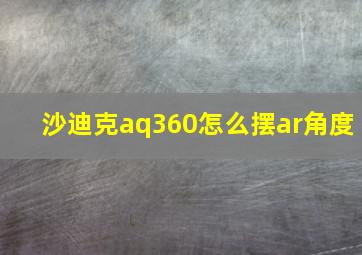 沙迪克aq360怎么摆ar角度