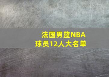 法国男篮NBA球员12人大名单