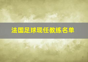 法国足球现任教练名单