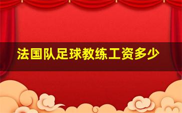 法国队足球教练工资多少