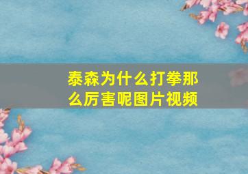 泰森为什么打拳那么厉害呢图片视频