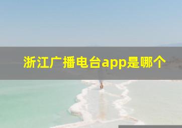 浙江广播电台app是哪个