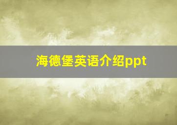 海德堡英语介绍ppt