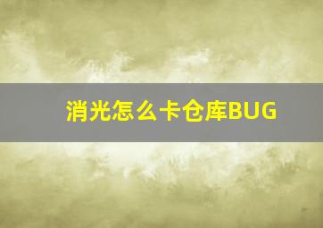 消光怎么卡仓库BUG