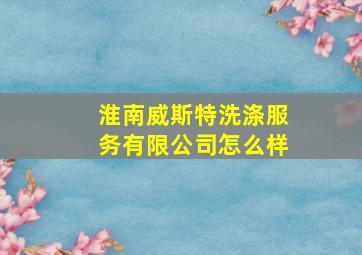 淮南威斯特洗涤服务有限公司怎么样