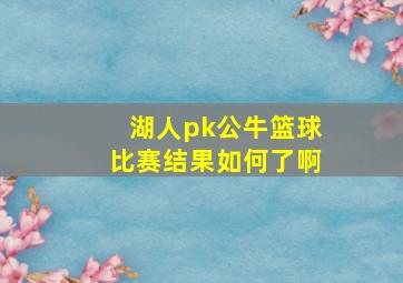 湖人pk公牛篮球比赛结果如何了啊