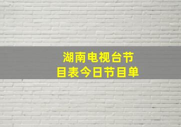 湖南电视台节目表今日节目单