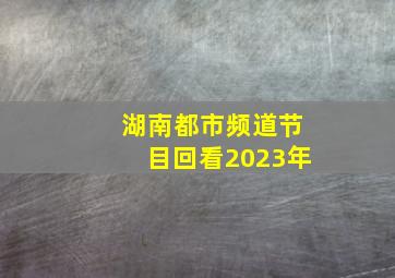 湖南都市频道节目回看2023年