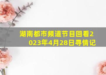 湖南都市频道节目回看2023年4月28日寻情记