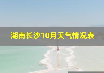 湖南长沙10月天气情况表