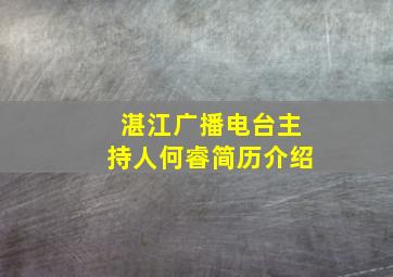 湛江广播电台主持人何睿简历介绍