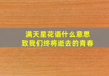 满天星花语什么意思致我们终将逝去的青春