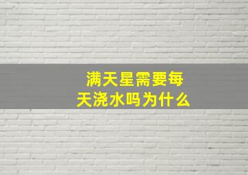 满天星需要每天浇水吗为什么