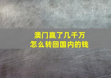 澳门赢了几千万怎么转回国内的钱