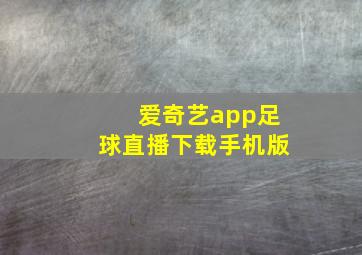 爱奇艺app足球直播下载手机版