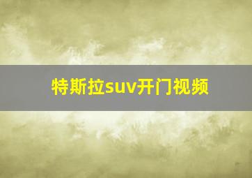 特斯拉suv开门视频