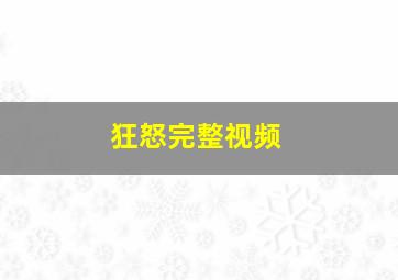 狂怒完整视频