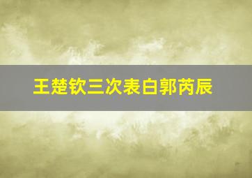 王楚钦三次表白郭芮辰