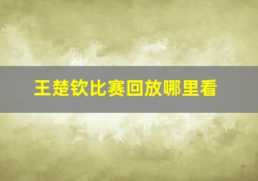 王楚钦比赛回放哪里看