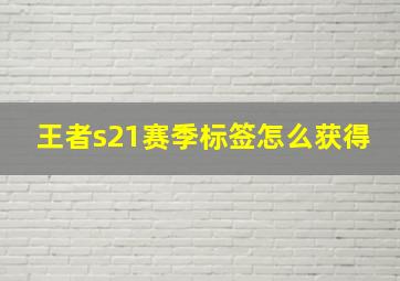 王者s21赛季标签怎么获得