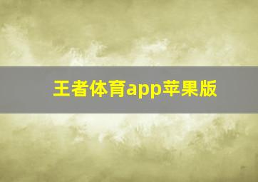 王者体育app苹果版