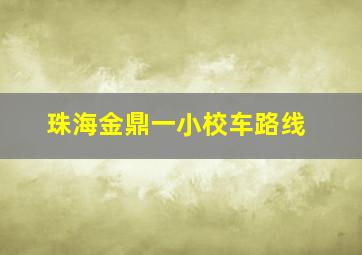 珠海金鼎一小校车路线