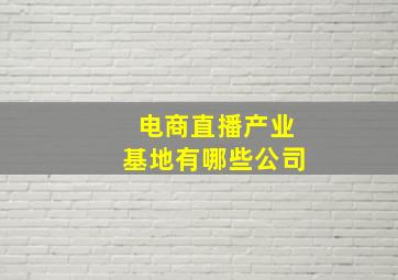 电商直播产业基地有哪些公司