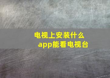 电视上安装什么app能看电视台