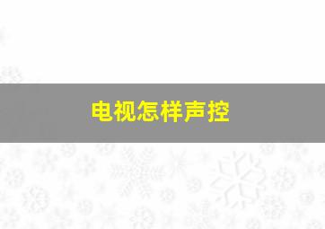 电视怎样声控