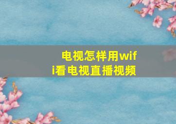 电视怎样用wifi看电视直播视频