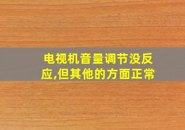 电视机音量调节没反应,但其他的方面正常